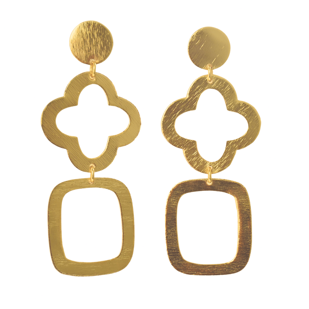 Geometric shape lightweight antitarnish modern look earrings