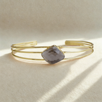 Load image into Gallery viewer, Elegant adjustable brass gold plated light weight easy to style antitarnish bangle
