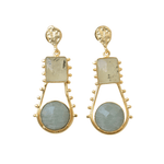 Load image into Gallery viewer, Trending hammered textured lightweight comfortable boho vintage designer brass gold plated anti tarnish earrings
