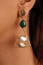 Load image into Gallery viewer, Triangular Hammered Earrings
