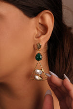 Load image into Gallery viewer, Triangular Hammered Earrings
