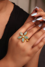 Load image into Gallery viewer, Floral Amazonite Ring

