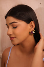 Load image into Gallery viewer, Floral Amethyst Studs
