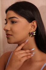Load image into Gallery viewer, Floral Amethyst Studs
