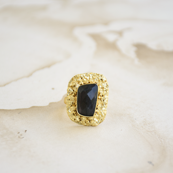 Hammered textured size adjustable modern ring  
