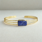Load image into Gallery viewer, Adjustable boho unique trending hand accessory versatile for daily vacation office semi precious anti tarnish brass bracelet
