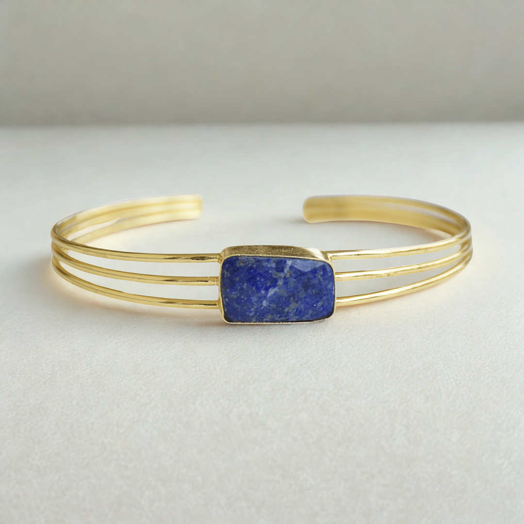 Adjustable boho unique trending hand accessory versatile for daily vacation office semi precious anti tarnish brass bracelet