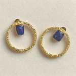 Load image into Gallery viewer, Geometrical round shape hammered made in india handcrafted hypoallergenic waterproof sustainable stud earrings
