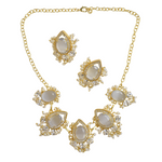 Load image into Gallery viewer, Size adjustable choker necklace crystal bridal party cocktail high quality necklace with fancy earrings for women
