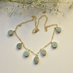 Load image into Gallery viewer, Sleek minimal luxe natural gemstone everyday office wear anti tarnish necklace chain
