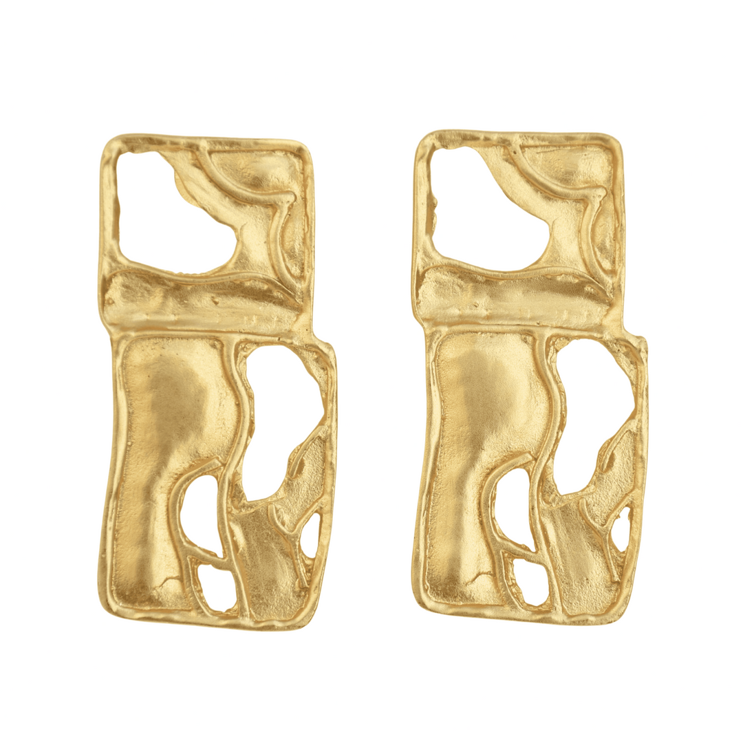 Luxe vacation perfect cocktail gold plated brass studs