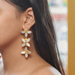 Load image into Gallery viewer, Long nature inspired party versatile pearl dangle drop earring
