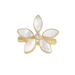 Load image into Gallery viewer, White natural mother of pearl gemstone easy to wear and style vacation bridesmaids cocktail adjustable ring
