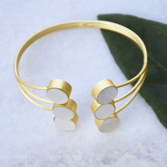 Statement gold plated brass stackable everyday wear bangle