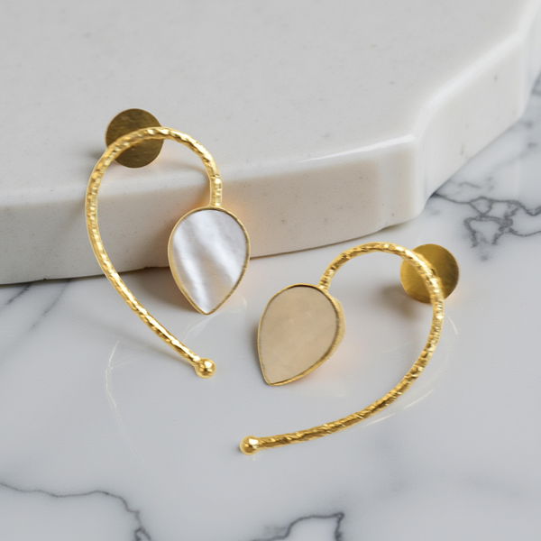 handmade statement gold plated earrings
