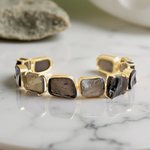 Load image into Gallery viewer, Dual tone statement stackable abstract design party wear bangle

