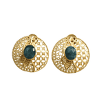 Load image into Gallery viewer, Handcrafted lightweight comfortable hypoallergenic gold plated brass stud earrings
