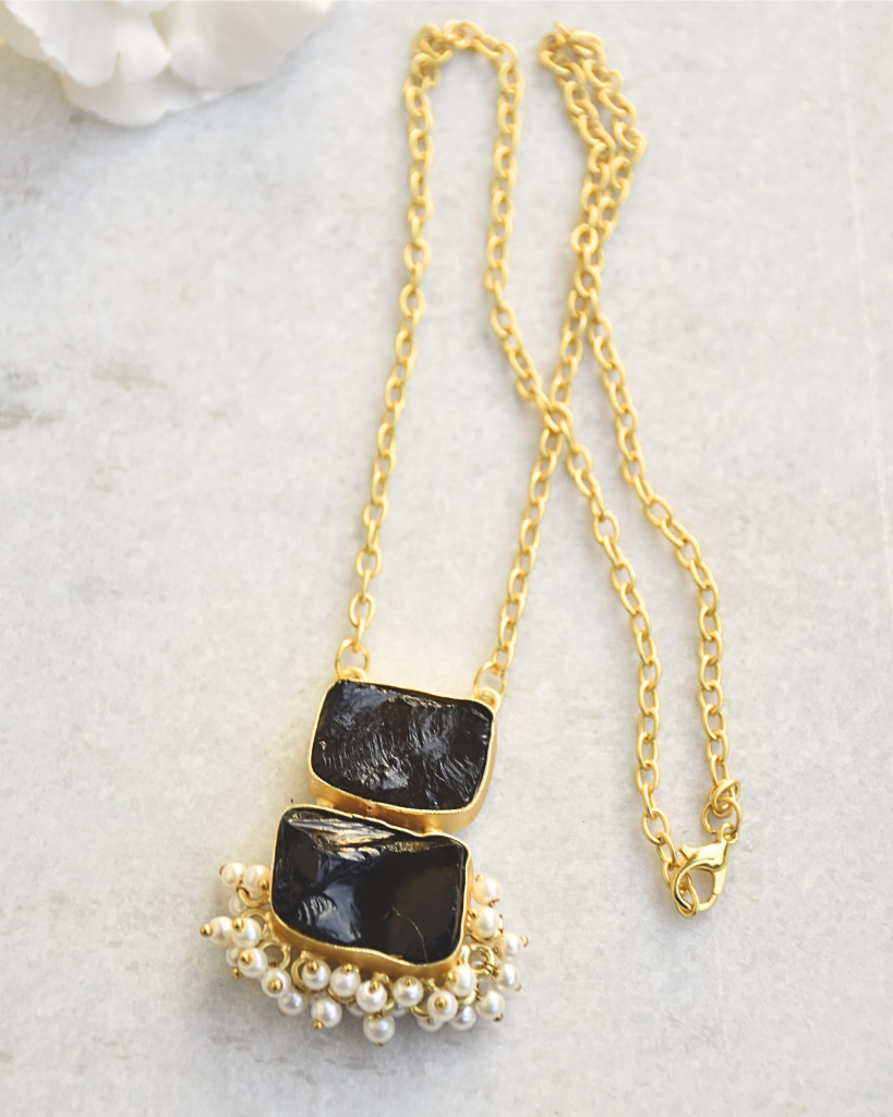Sleek elegant perfect for gifting and styling semi precious pendant