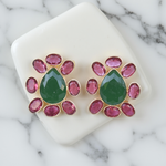 Load image into Gallery viewer, Elegant bold statement studs for edgy and festive look crystal earrings

