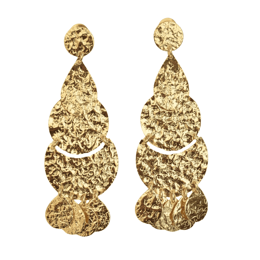 Long boho vintage lightweight comfortable brass handcrafted partywear earrings
