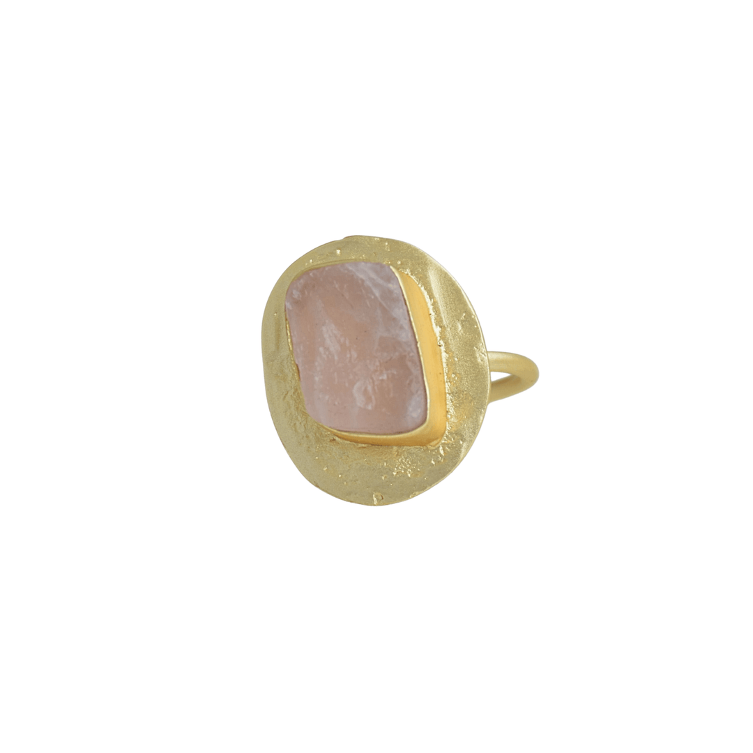 Vacation must have accessory versatile natural gemstone ring jewelry lover gift for her brass ring