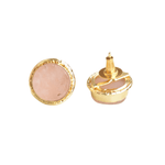 Load image into Gallery viewer, Gold-Plated Rose Quartz Stud Earring
