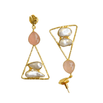 Load image into Gallery viewer, Fancy Triangular Pearl Earring
