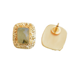 Load image into Gallery viewer, Prehnite Gold Plated Studs
