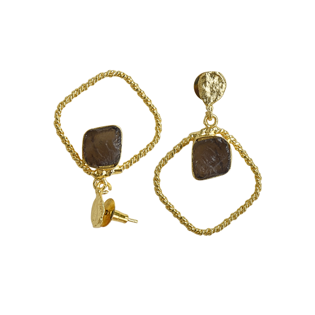 Gold-Plated Brass Earrigs