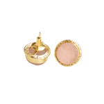 Load image into Gallery viewer, Gold-Plated Rose Quartz Stud Earring
