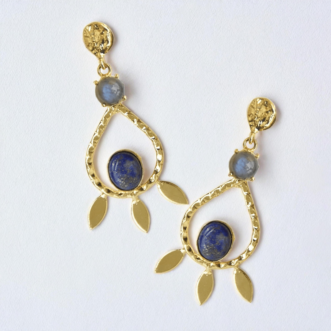 Contemporary Natural Gemstone Earring