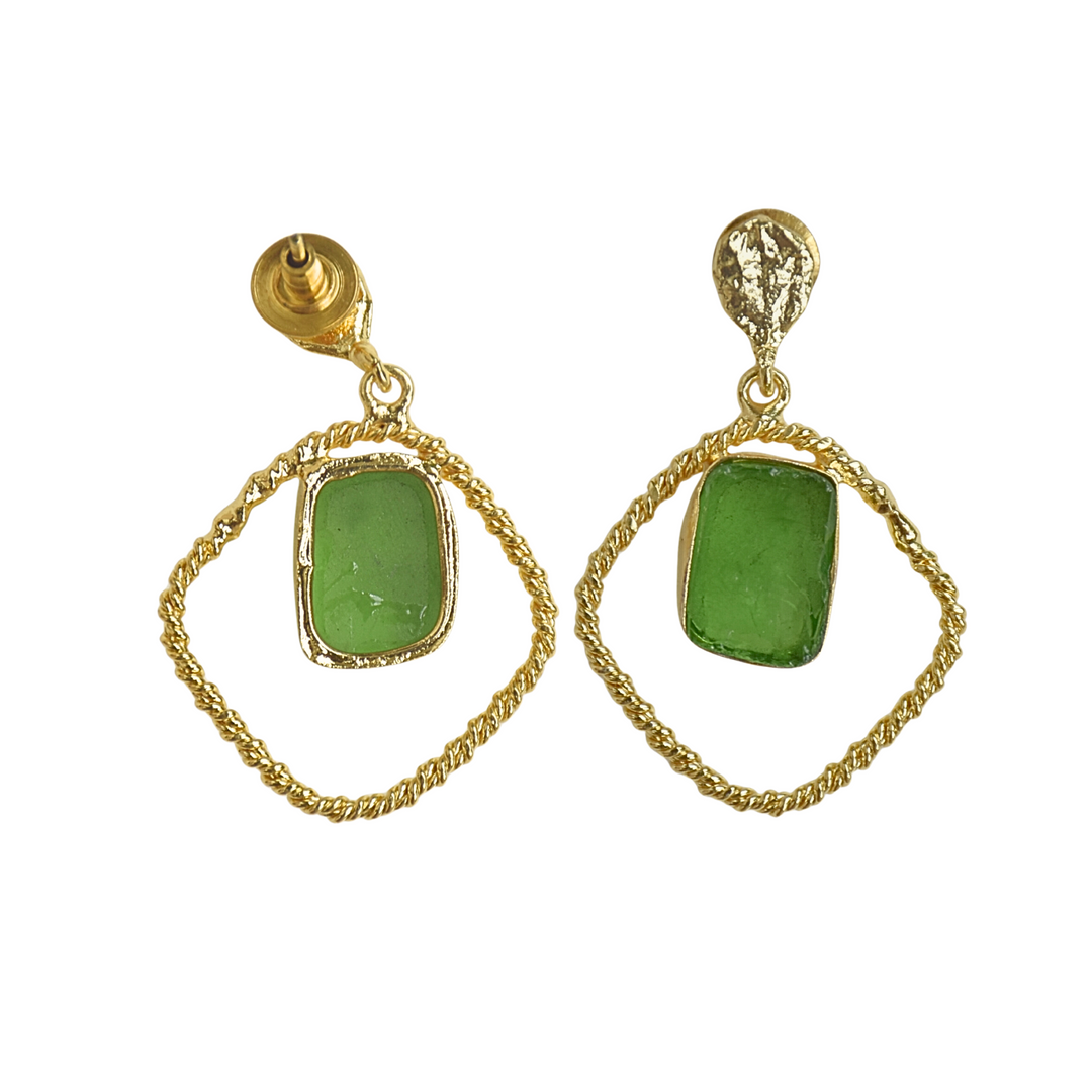 Mystical Green Gemstone Earrings