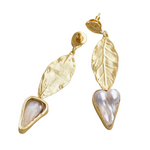 Load image into Gallery viewer, Gold Plated Leaf Earrings
