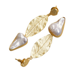 Load image into Gallery viewer, Gold Plated Leaf Earrings
