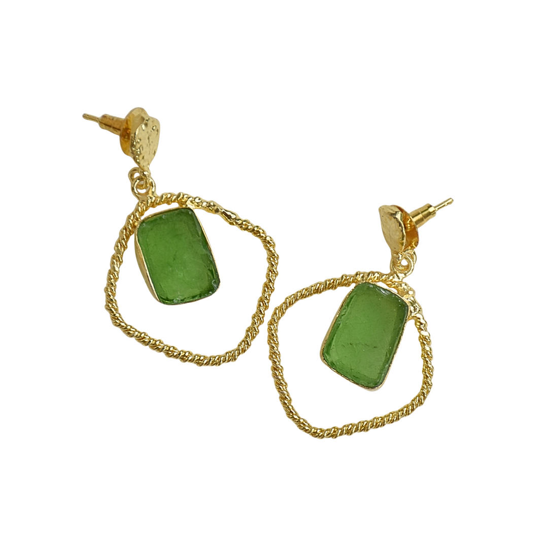 Mystical Green Gemstone Earrings