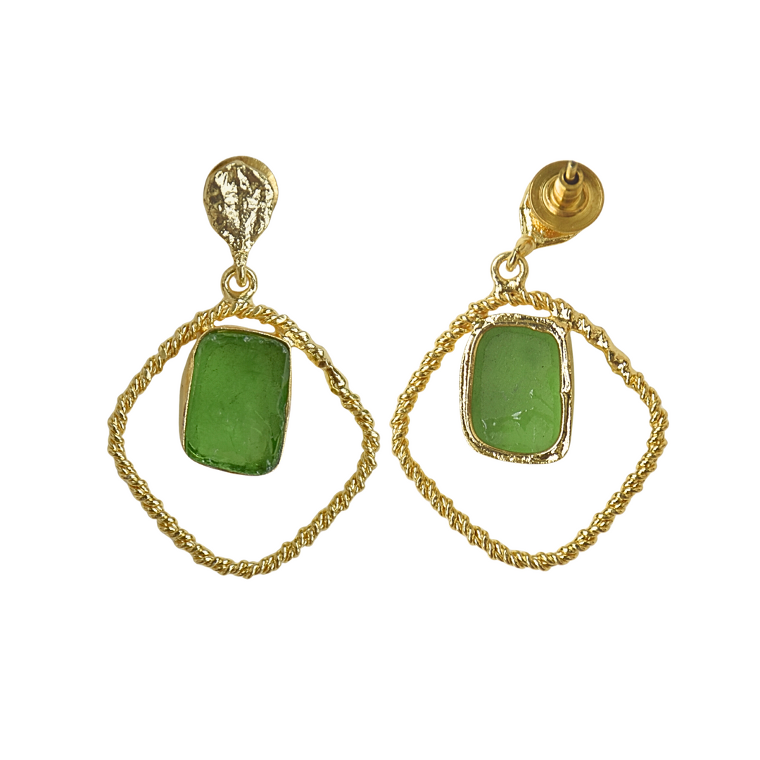 Mystical Green Gemstone Earrings