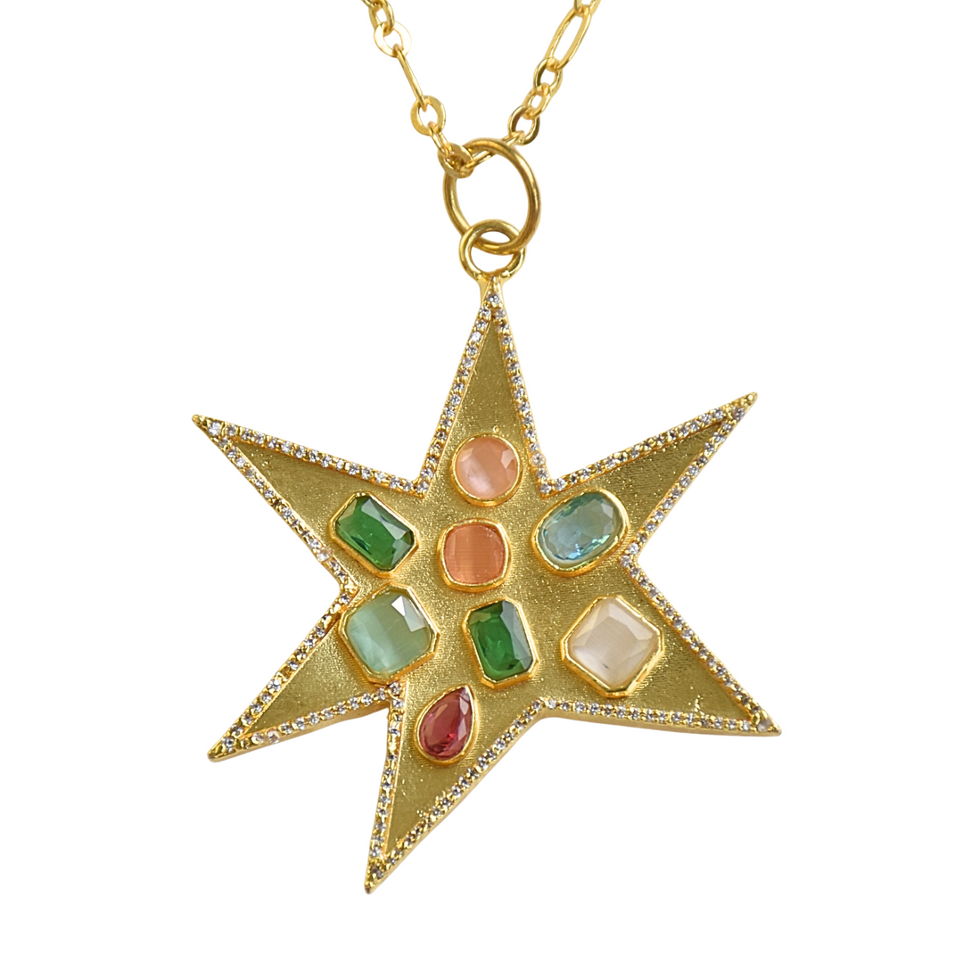 Statement Multicolor Chain Pendant