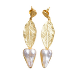 Load image into Gallery viewer, Gold Plated Leaf Earrings
