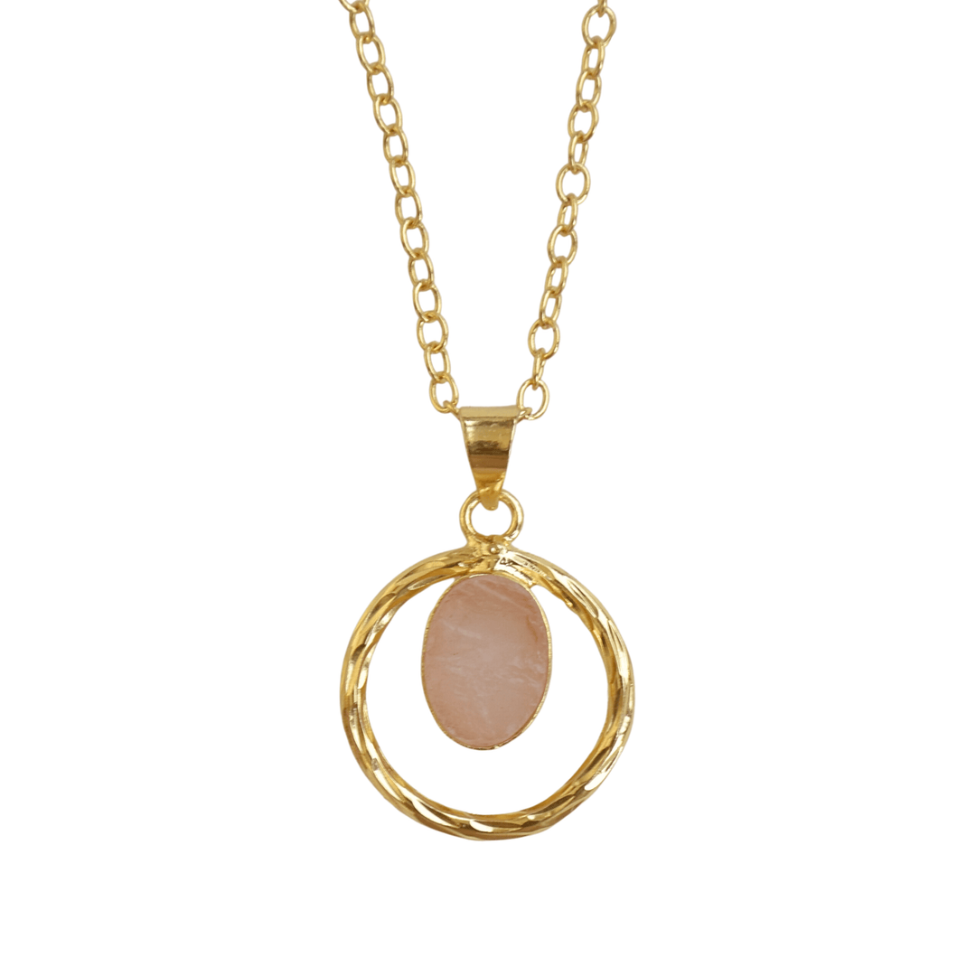 Dangling Rose Quartz Pendant Chain