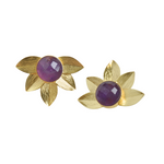 Load image into Gallery viewer, Floral Amethyst Studs
