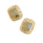 Load image into Gallery viewer, Prehnite Gold Plated Studs
