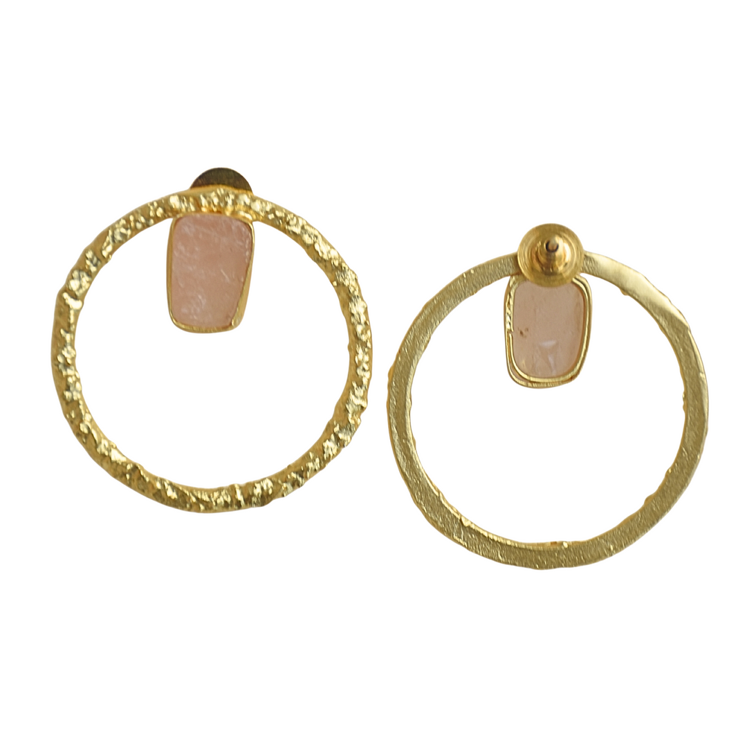 Statement Rose-Quartz Studs