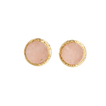 Load image into Gallery viewer, Gold-Plated Rose Quartz Stud Earring
