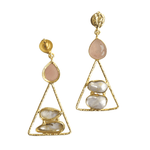 Load image into Gallery viewer, Fancy Triangular Pearl Earring
