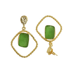 Load image into Gallery viewer, Mystical Green Gemstone Earrings
