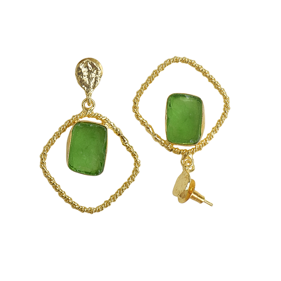 Mystical Green Gemstone Earrings