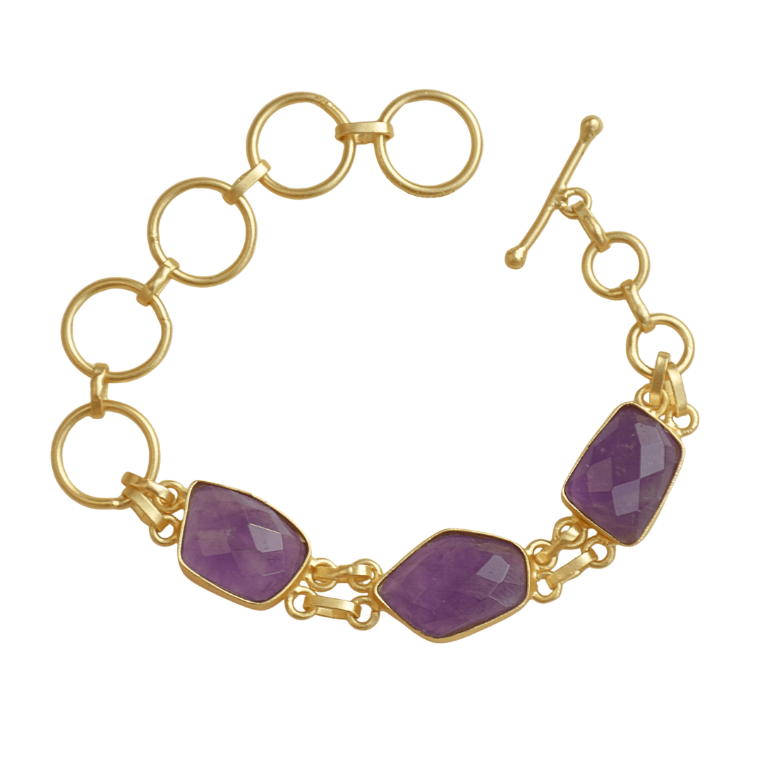 Amethyst Gold-Plated Bracelet