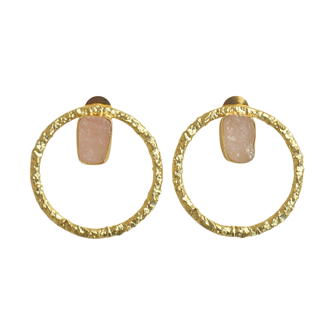 Statement Rose-Quartz Studs