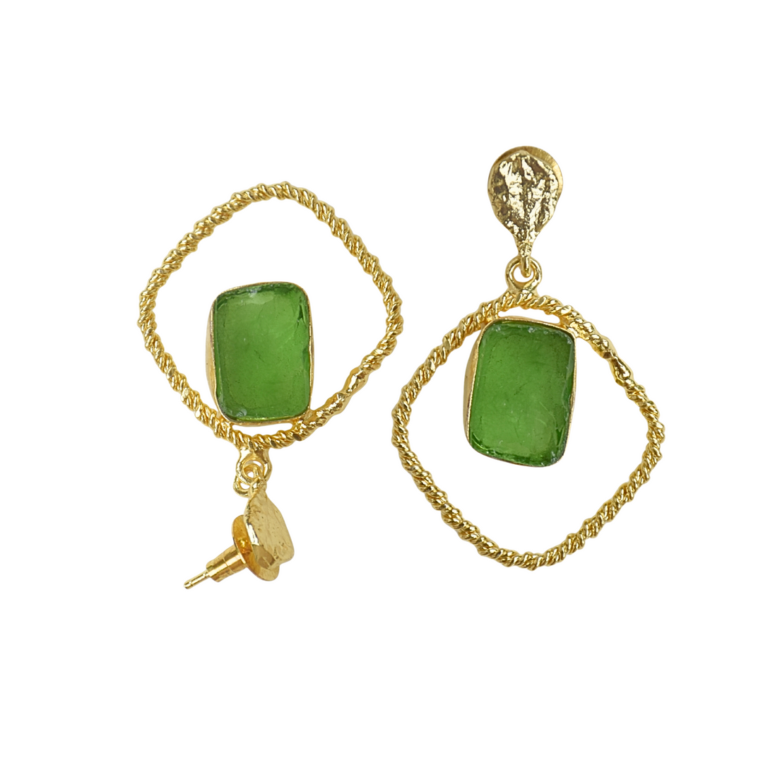 Mystical Green Gemstone Earrings