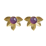 Load image into Gallery viewer, Floral Amethyst Studs
